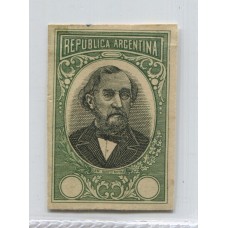 ARGENTINA 1921 ESTAMPILLA ENSAYO NO ADOPTADO DE BARTOLOME MITRE EN COLORES VERDE Y CENTRO NEGRO RARISIMO NO ESTA CATALOGADO EN KNEITSCHEL